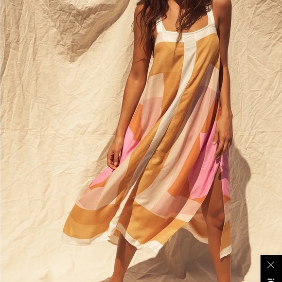 Brand new Lulus Miranda White Multi Geometric Print Midi Dress (O”Neill). - Picture 4 of 9